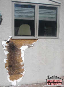 Eifs Dryvit synthetic stucco dryrot repair contractors with logo