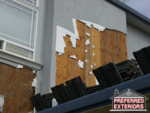 How is EIFS syntheitc stucco removed with logo