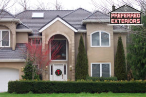 Local EIFS Dryvit syntethic stucco siding reaplement companies with logo